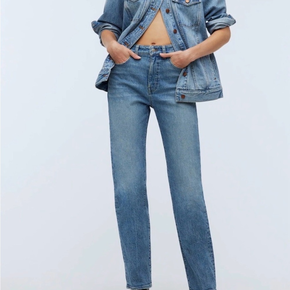 Madewell Straight-Leg Midwash Jeans - Blue